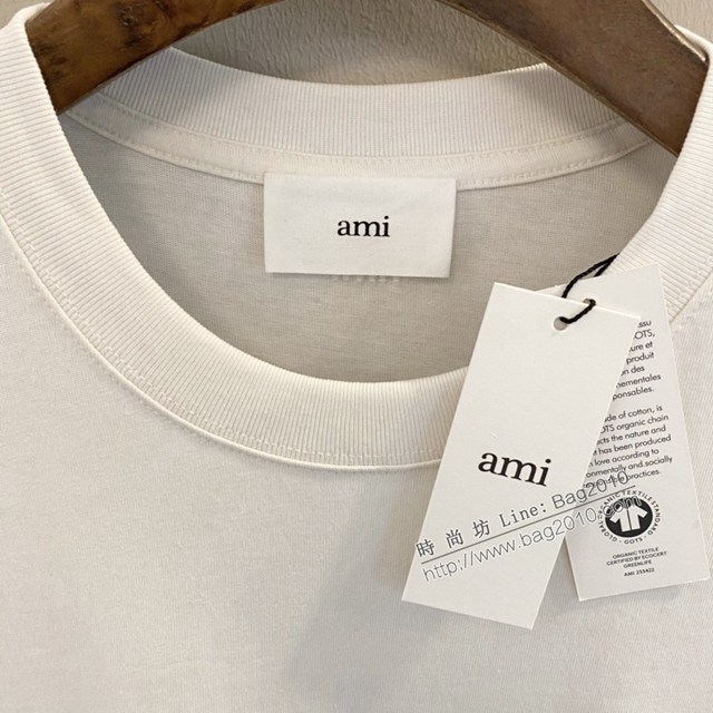 Ami專櫃2023SS新款香港限定款刺繡T恤 男女同款 tzy2655